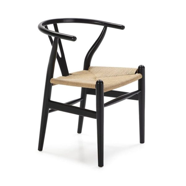 Silla de interior jakarta de madera haya maciza de color negro