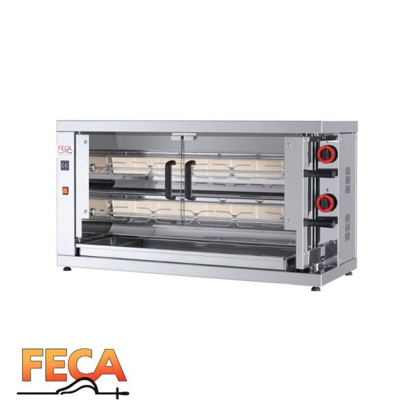 Asador de pollos a gas de 2 espadas FECA profesional