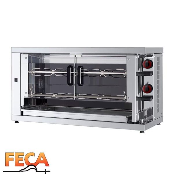 Asador de pollos vitrocerámico de 2 espadas FECA profesional