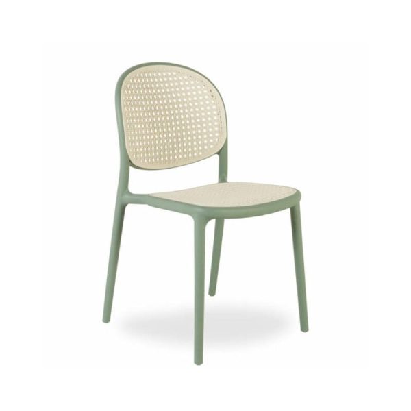 Silla pp imitación a ratan color verde
