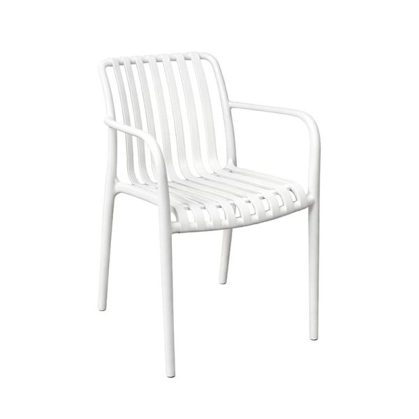 Silla de exterior pp color blanco