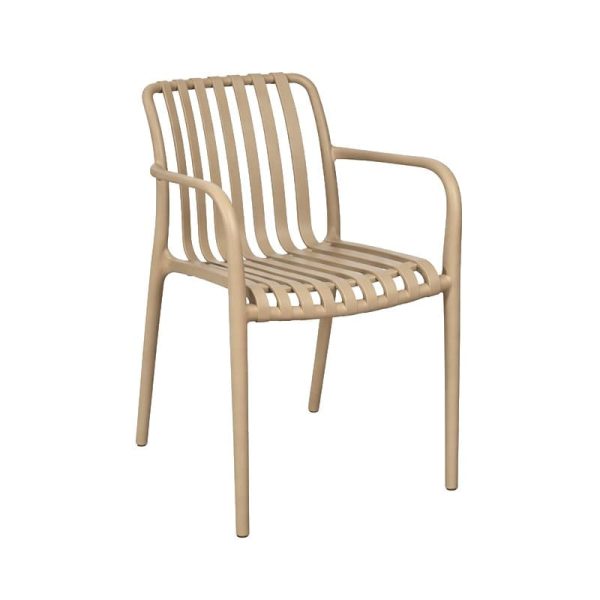 Silla de exterior pp color marrón