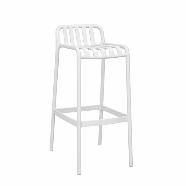Taburete pp de color blanco