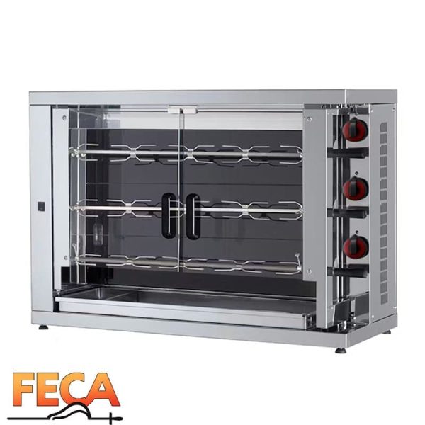 Asador de pollos vitrocerámico de 3 espadas FECA profesional