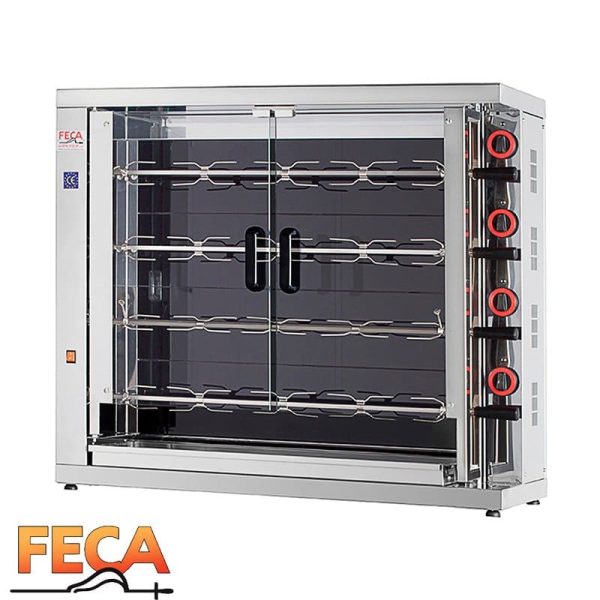 Asador de pollos vitrocerámico de 4 espadas FECA profesional
