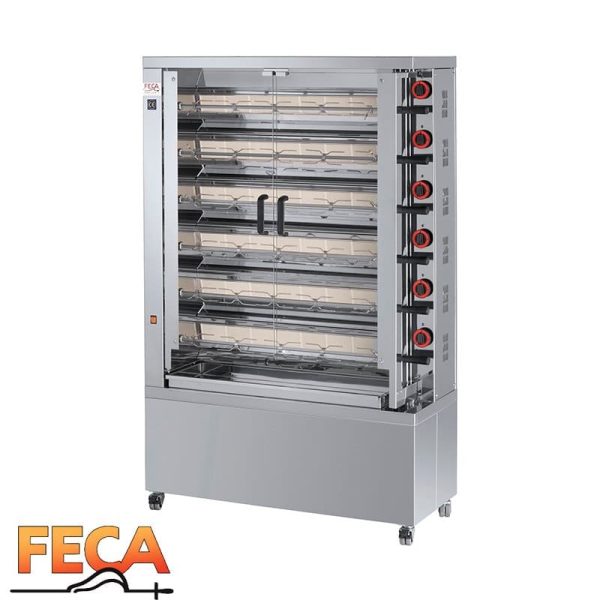 Asador de pollos a gas de 6 espadas FECA profesional
