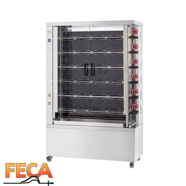 Asador de pollos vitrocerámico de 6 espadas FECA profesional