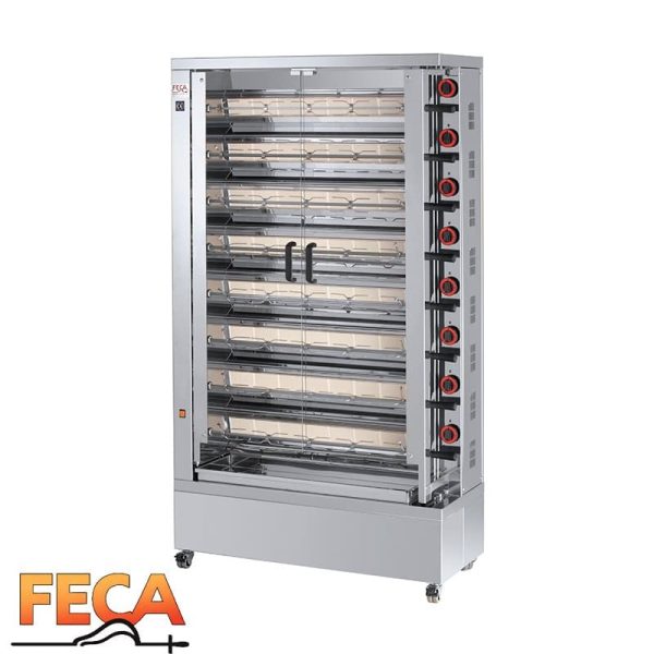 Asador de pollos a gas de 8 espadas FECA profesional