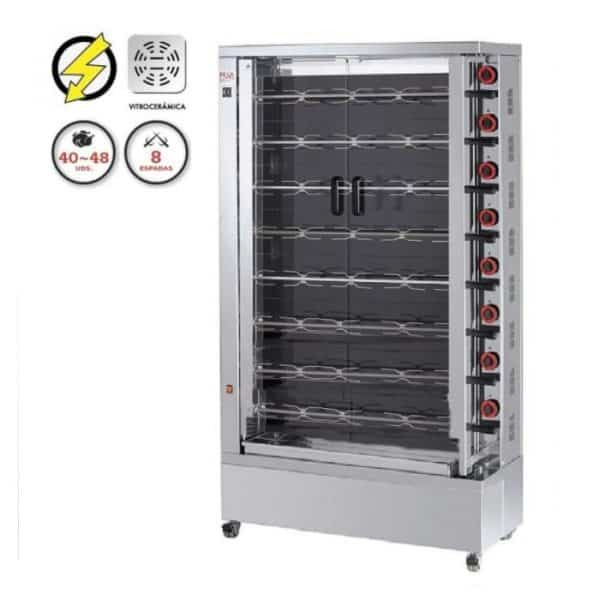 Asador de Pollos Vitrocerámico de 8 Espadas
