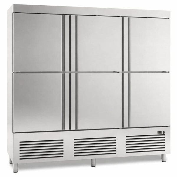 Armario refrigerador industrial 6 puertas de acero inox de 1660 L - Serie Americana