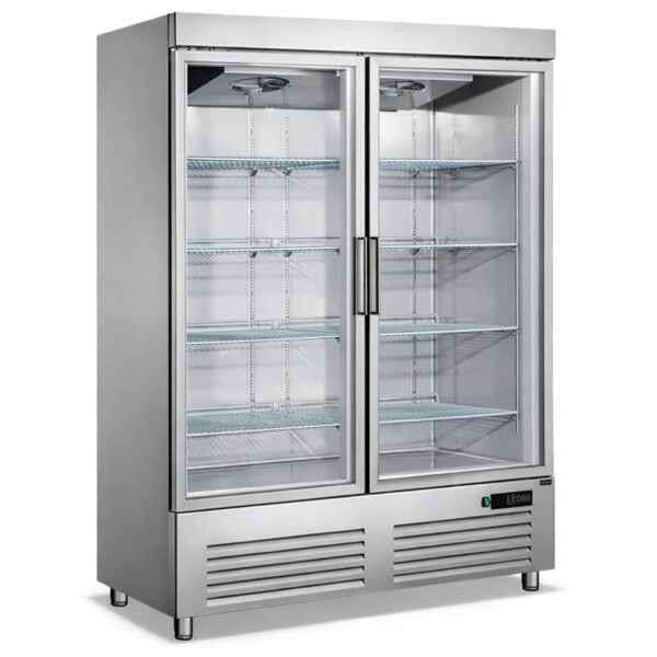 Armario congelador de 2 puertas de cristal de fondo 730 mm