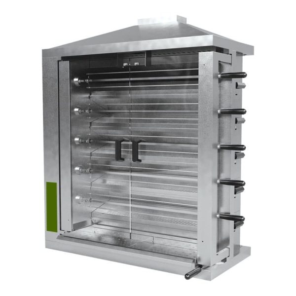 Asador de pollos al carbón de 5 espadas profesional