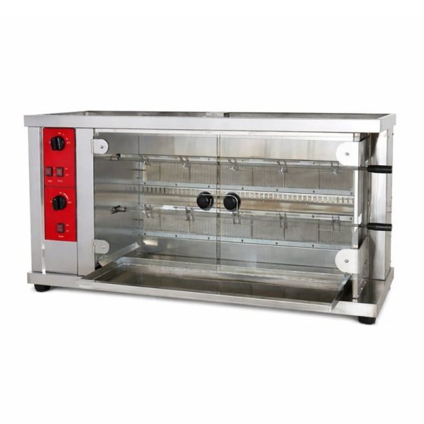 Asador de pollos a gas serie G de 2 espadas profesional