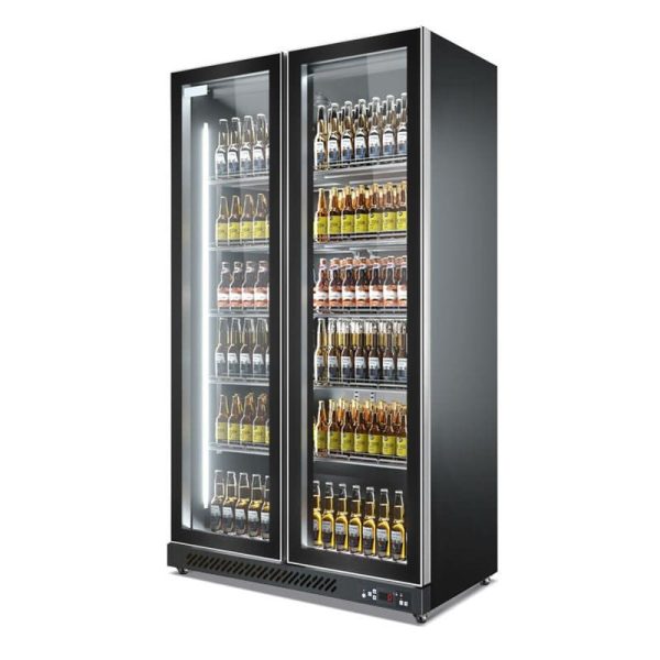 Armario expositor de refrigeración de 2 puertas ventilado - Serie Premium