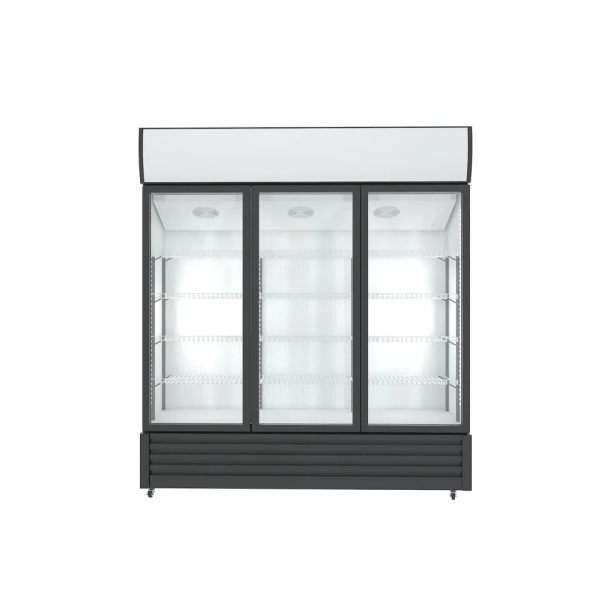 Armario expositor de 3 puerta abatible de cristal refrigerado de 1000 L