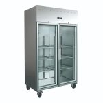 Armario congelador industrial 2 puertas de cristal de 1300 L - Serie Americana