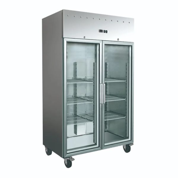 Armario congelador industrial 2 puertas de cristal de 1300 L - Serie Americana