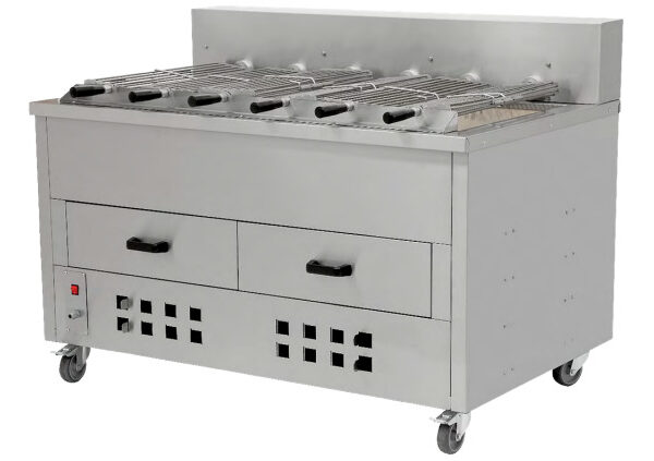 Asador de Pollos Horizontal al Carbón de 8 Espadas