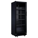 Armario de 1 puerta de cristal negro