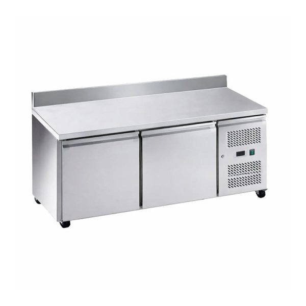 Bajo mostrador de acero inox refrigerado de 2 puertas 1360x700x850 mm - Serie Americana