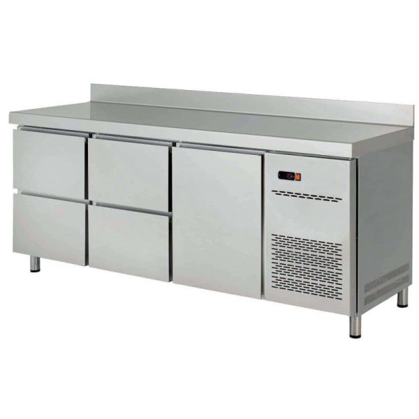 Bajo mostrador refrigerado con 1 puerta y 4 cajones de 250 litros - Linea Española