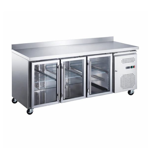 Bajo mostrador refrigerado 3 puertas de cristal de 390 litros - Linea Española