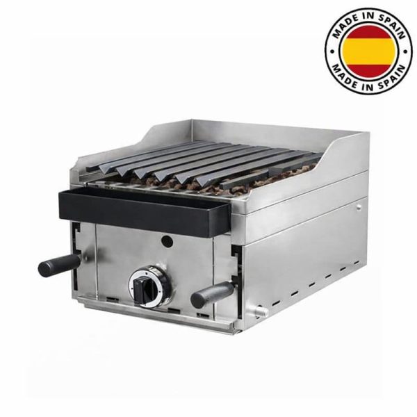 Barbacoa profesional de piedra volcánica a gas de 1 válvula de 370 mm - sobremesa