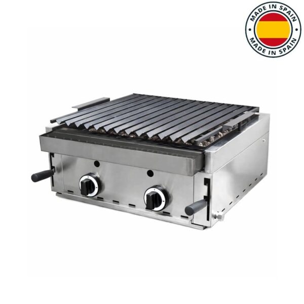 BARBACOA A GAS DE PIEDRA VOLCÁNICA DE 600MM CON PARRILLA DE ACERO INOXIDABLE