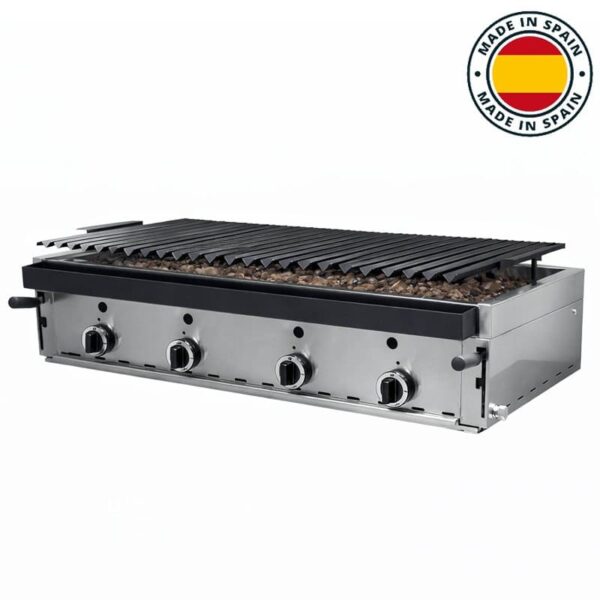 BARBACOA A GAS DE PIEDRA VOLCANICA DE 1200MM PARRILLA DE ACERO INOXIDABLE