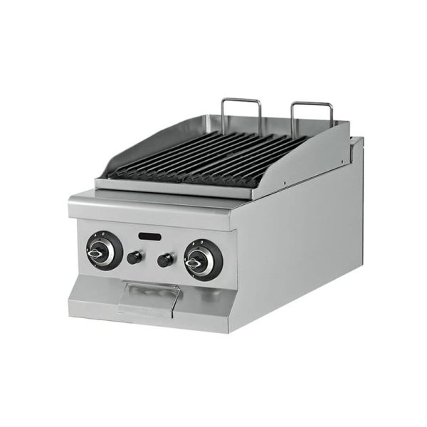 Barbacoa profesional a gas con vapor de 2 válvula de 400 mm - sobremesa