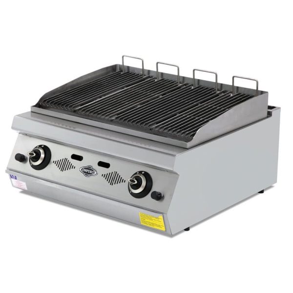 Barbacoa profesional a gas con vapor de 2 válvulas de 800 mm - sobremesa