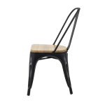 Silla tool de acero con madera clara color negro - Imagen 3