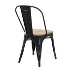 Silla tool de acero con madera clara color negro - Imagen 4