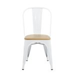 Silla tool de acero con madera clara color blanco - Imagen 2