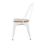 Silla tool de acero con madera clara color blanco - Imagen 3