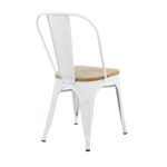 Silla tool de acero con madera clara color blanco - Imagen 4