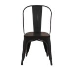 Silla tool de acero con madera oscura color negro - Imagen 2