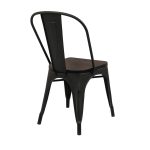 Silla tool de acero con madera oscura color negro - Imagen 4