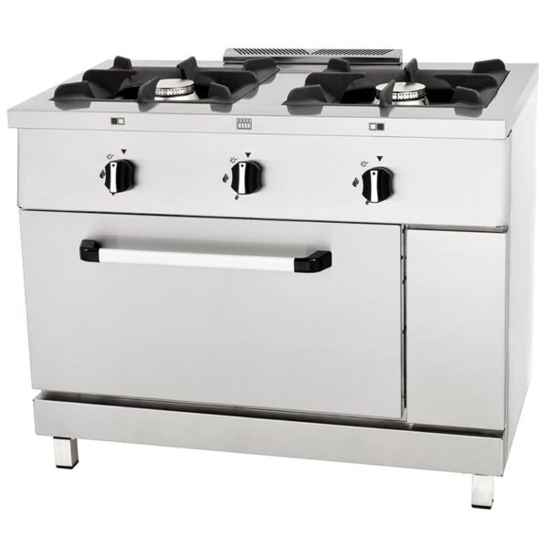 COCINA DE DOS FUEGOS CON HORNO 1000X600MM SERIE MAGMA