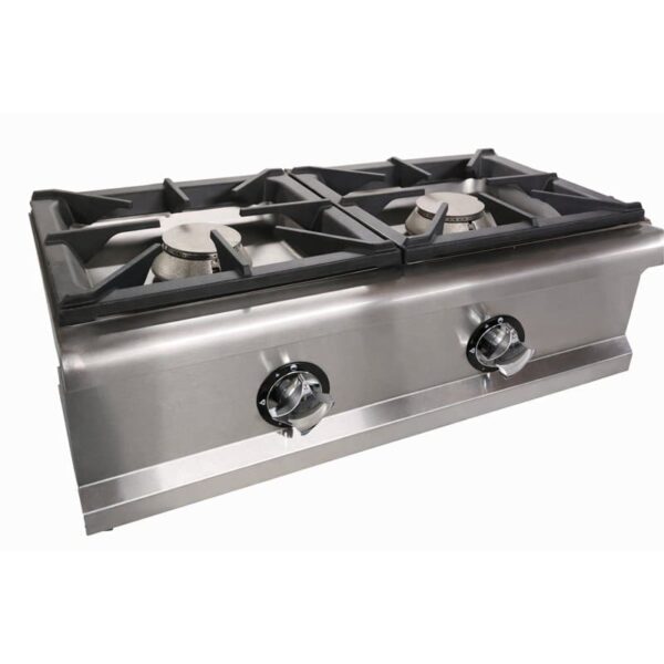 COCINA SOBREMESA DE DOS QUEMADORES 8 KW  800X400MM LUXURY SERIE TITAN