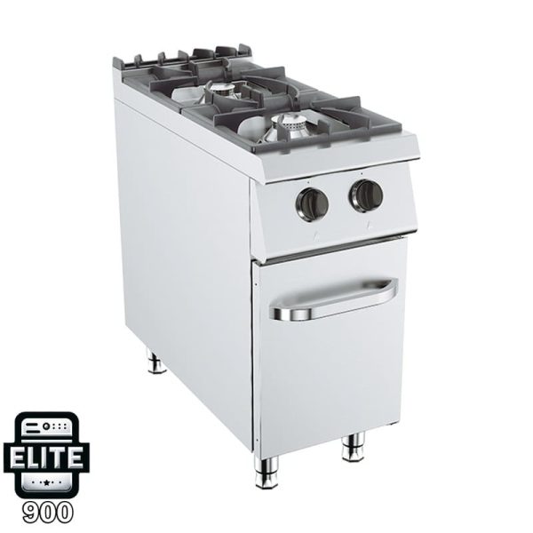 Cocina vertical industrial de 2 quemadores con mueble - Serie elite 900
