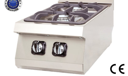 COCINA DE DOS FUEGOS VERTICAL A GAS DE SOBREMESA