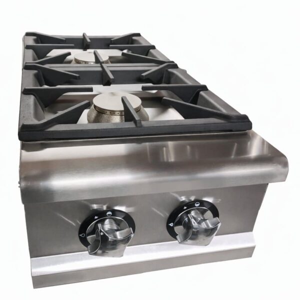 COCINA SOBREMESA DE DOS QUEMADORES 8 KW 400X800MM LUXURY SERIE TITAN