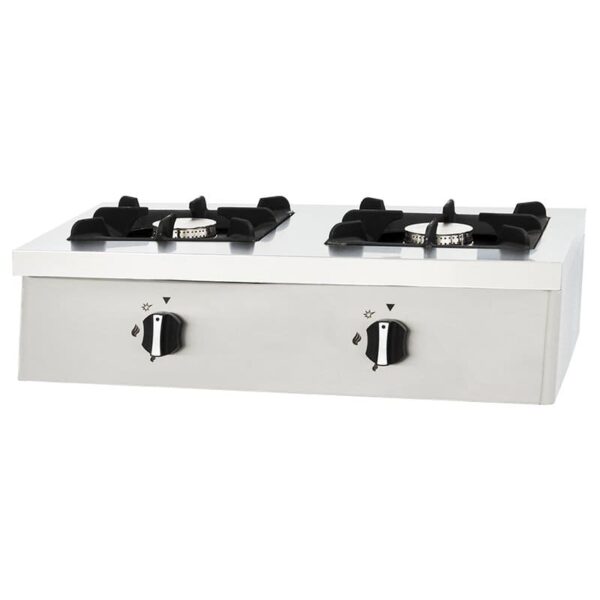 COCINA SOBREMESA DE DOS QUEMADORES 13,4 KW 800X500MM SERIE MAGMA