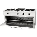 Cocina horizontal industrial de 3 quemadores con horno 1200x600x850 - Serie Magma - Imagen 2