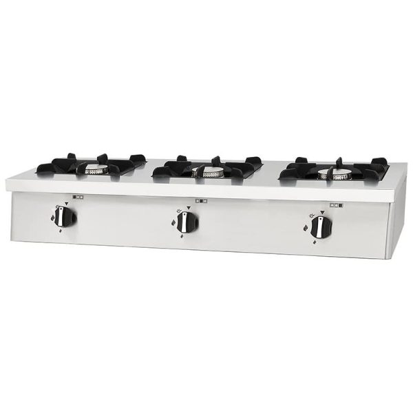 Cocina horizontal a gas de sobremesa de 3 quemadores - Serie Magma