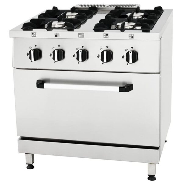 COCINA DE CUATRO FUEGOS CON HORNO 800X700MM SERIE MAGMA