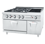 Cocina industrial de 4 quemadores con horno y barbacoa - Luxury serie 730