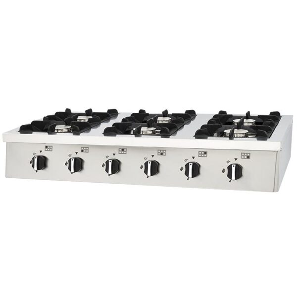 COCINA SOBRE MESA DE SEIS QUEMADORES 40 KW 1500X700 SERIE MAGMA