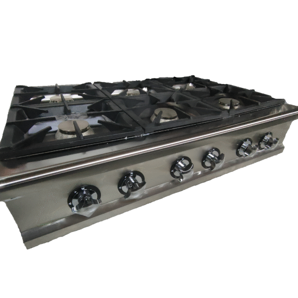 Cocina de 6 fuegos de sobremesa, Luxury serie Titan.